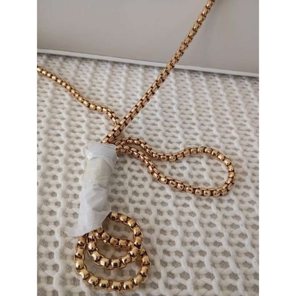 NWT The Drop White Structured Crossbody Clutch Bag Gold Chain Metal Bar Detail - Picture 3 of 6
